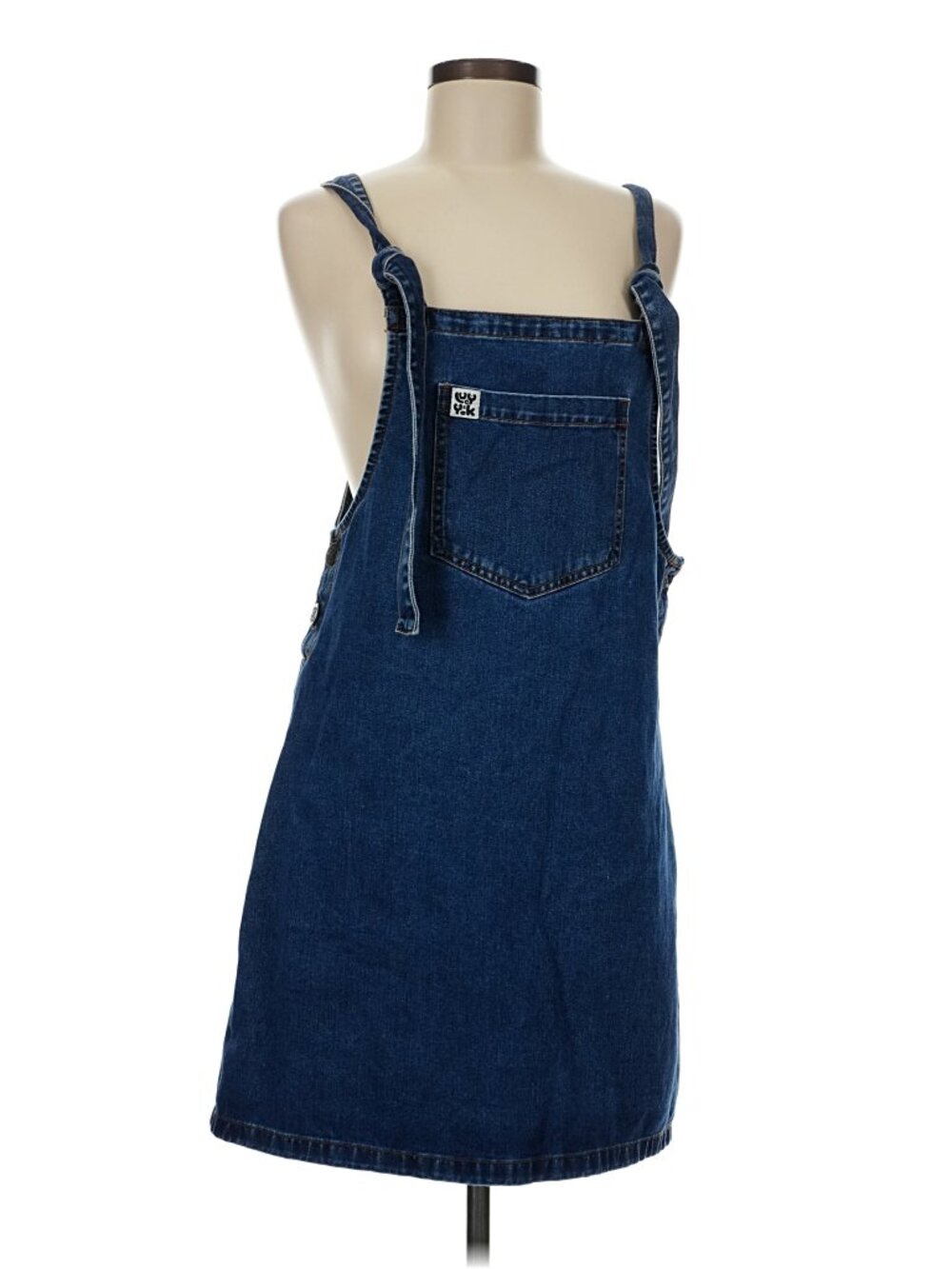 Lucy & Yak Denim Dungaree Dress Dark Wash Blue UK 12 / US 8 NWOT Organic Cotton - Picture 2 of 3